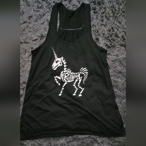 Unicorn Skeleton Black Kids Tank Top